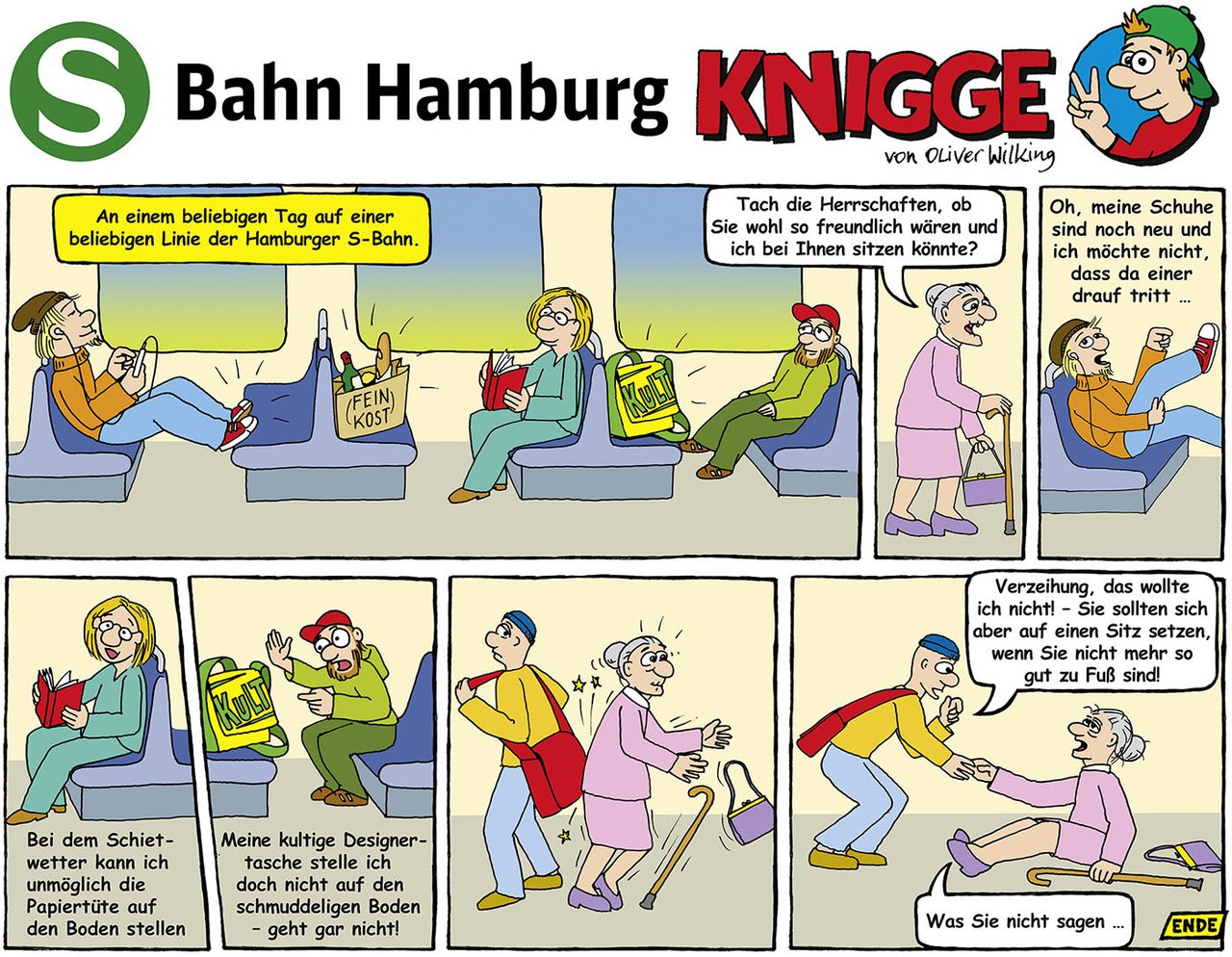 S-Bahn Hamburg Knigge Cartoon Sitzplatz