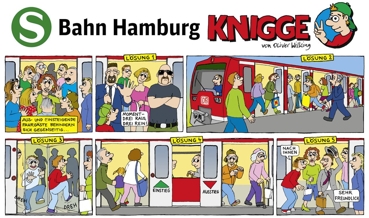 S-Bahn Hamburg Knigge Cartoon Tueren