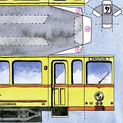 Löwenzahn-Bastel: Tram Ausschnitt